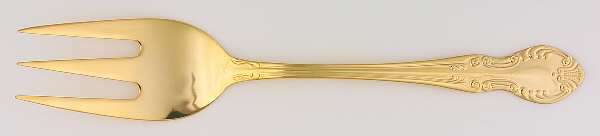 UNF1272 (Gold Electroplate) Medium Solid Cold Meat Serving Fork