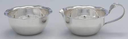 Netherlands Sterling Hollowware Mini Creamer and Open Sugar Set