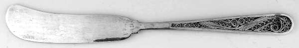 Sterling Filigree Flatware Flat Pierced Handle Butter Spreader