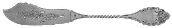 Coin Silver Flatware Flat Handle Bright Cut Master Butter