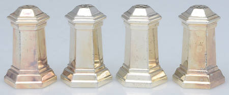 Japan Silverplate Hollowware 2 Sets Individual Salt & Pepper Set