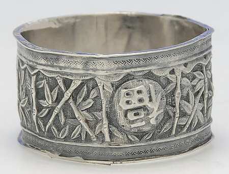 Asian Sterling Hollowware Napkin Ring
