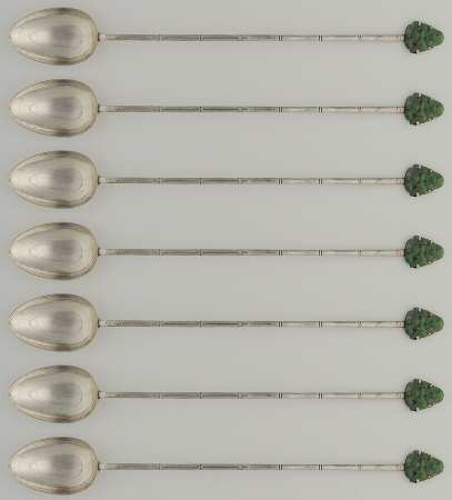 Asian Style Sterling Flatware Iced Tea Spoon - Set of 6