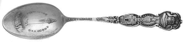 States & Cities Souvenir Spoons (Sterling) Maryland Five O'Clock Spoon