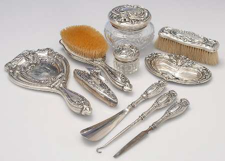 2400 (Sterling, Hollowware) (12 Pc) Dresser Set