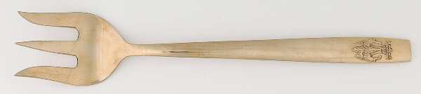 UNF1340 (Brass) Large Solid Cold Meat Serving Fork