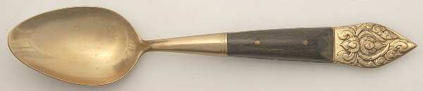 Siam (Brass)-Brown Handle, Scroll Design Teaspoon