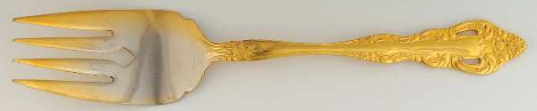 Royal Splendor (Gold Electroplate) Large Solid Cold Meat Serving Fork