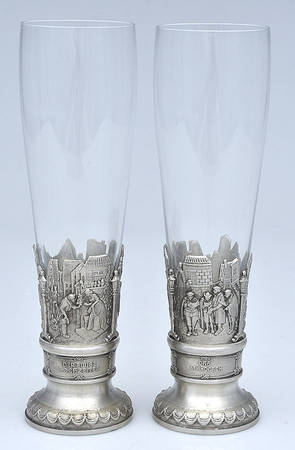 Germany Pewter Hollowware (Set of 2) Glass Pilsner