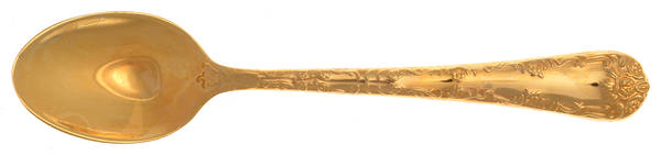UNF1379 (Gold Electroplate) Teaspoon by Unknown Mfg Silver