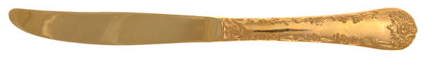 UNF1379 (Gold Electroplate) Modern Solid Knife by Unknown Mfg Silver