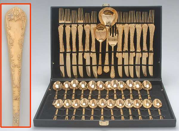 UNF1379 (Gold Electroplate) 51 Piece Set with Case