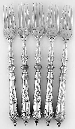 800-144 (Sterling) Hollow Handle Fork - Set of 5
