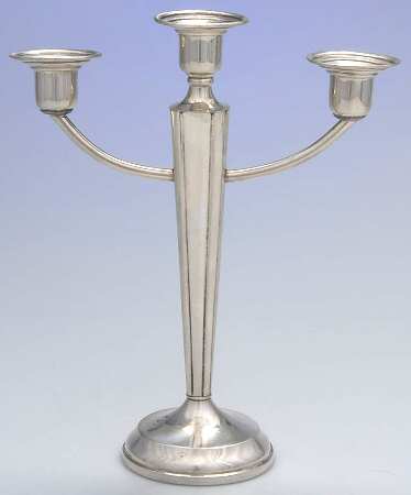 504 (Sterling, Hollowware) Weighted 3 Light Candelabra