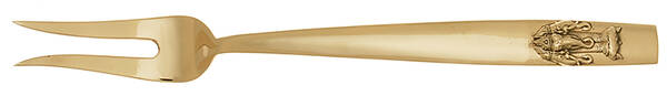 Siam-Bronze-Emblem Small Steak Carving Fork with Stainless Prongs