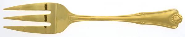 UNF1543 (Gold Electroplate) Medium Solid Cold Meat Serving Fork