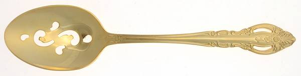 Baroque Gold (Gold Electroplate) Pierced Tablespoon (Serving Spoon)
