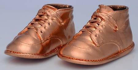 Bronze Hollowware Pair of Large Bronze Shoes