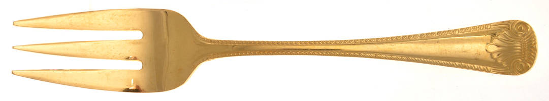 UNFUNF2357 (Gold Electroplate) Medium Solid Cold Meat Serving Fork