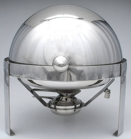 Chrome Hollowware Rolltop Chafer with Liner, Stand and Burner
