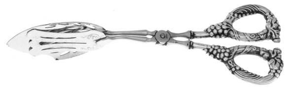 UNF2378 (Sterling) Pastry Tongs W/ Sterling Handles & Silverplate Bowl