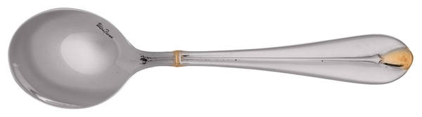 Pearl-Gold (Stainless, Gold Accent) Round Bowl Soup Spoon (Cream Soup)