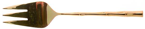 Gold Cane (Gold Electroplate) Medium Solid Cold Meat Serving Fork