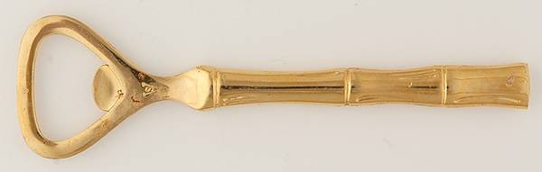 Gold Cane (Gold Electroplate) Bottle Opener with Stainless Bowl