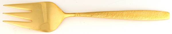 Golden Firense (Gold Electroplate) Large Solid Cold Meat Serving Fork