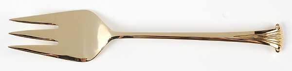 VS14 (Gold Electroplate) Large Solid Cold Meat Serving Fork