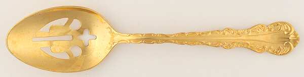 VS15 (Gold Electroplate) Pierced Tablespoon (Serving Spoon)