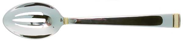 Gold Chime (Stainless, Gold Accent) Pierced Tablespoon (Serving Spoon)