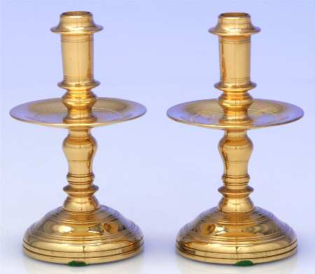 Colonial Williamsburg Brass Candlesticks Pair of 4" Candlesticks