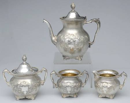 2634 (Silverplate, Hollowware) 4 Piece Tea Set (PTP, PCR, PSU, PWB)