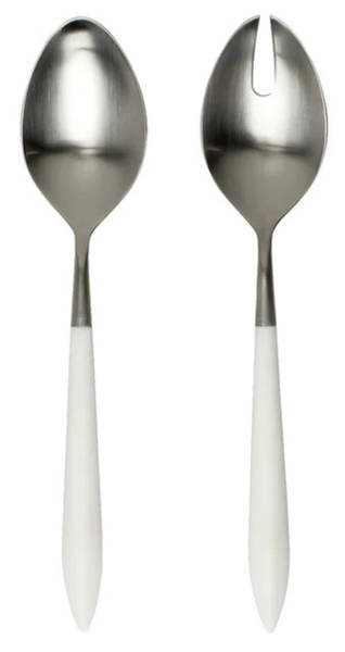 Ares Argento White (Stainless) Medium 2-Piece Salad Set, Solid Pieces