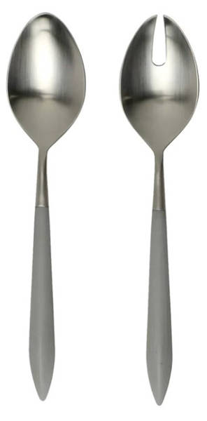 Ares Argento Gray (Stainless) Medium 2-Piece Salad Set, Solid Pieces
