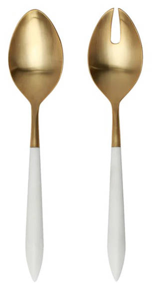 Ares Oro White (Gold Electroplate) (2 Pc) Solid Salad Set