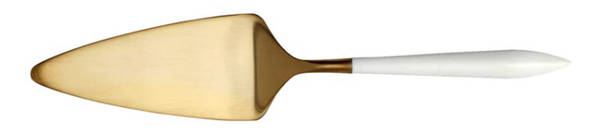 Ares Oro White (Gold Electroplate) Pastry Server with Stainless Blade