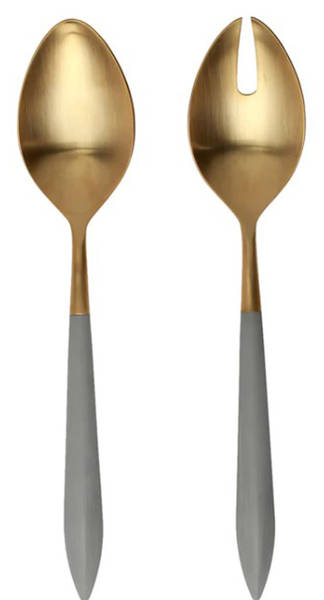 Ares Oro Gray (Gold Electroplate) (2 Pc) Solid Salad Set