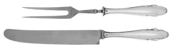 2200 (Silverplate) Large 2-Piece Roast Carving Set w/Stainless Blade