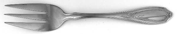 English Rose-Beaded Rose (Stainless) Medium Solid Cold Meat Serving Fork