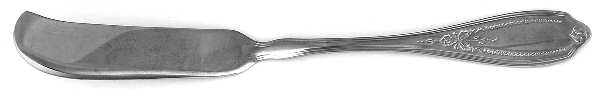 English Rose-Beaded Rose (Stainless) Flat Handle Master Butter Knife