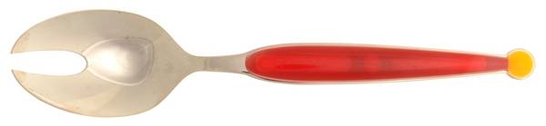 Fantasia-Red & Yellow (Stainless) Solid Salad Serving Fork