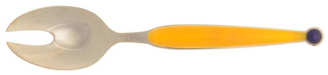 Fantasia-Yellow & Blue (Stainless) Solid Salad Serving Fork