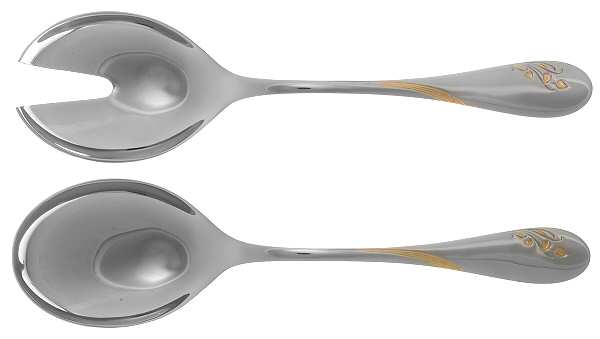 Golden Impressions (Stainless, Gold Accent) (2 Pc) Solid Salad Set