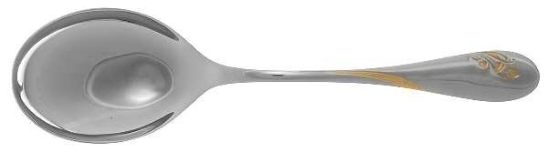 Golden Impressions (Stainless, Gold Accent) Solid Salad Serving Spoon
