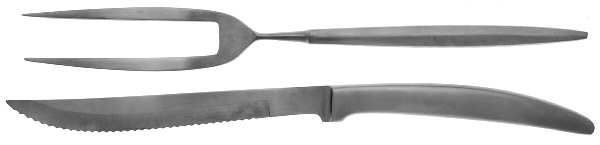Laurel-Stockholm (Stainless, Newer, Satin) Large 2-Piece Roast Carving Set w/Stainless Blade