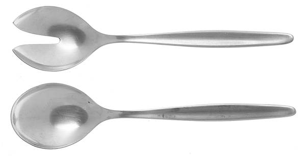 Laurel (Older, Germany, Stainless) (2 Pc) Solid Salad Set