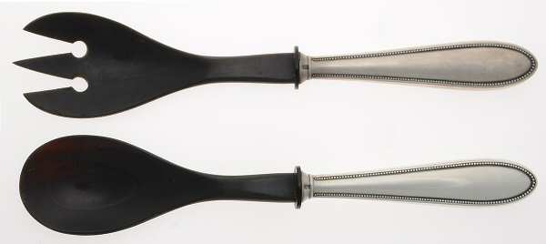 Pearl (Silverplate) Wooden Bowl 2-Piece Salad Set