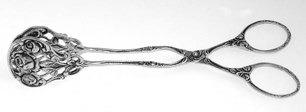 Rose (Sterling) Solid Pastry Tongs
